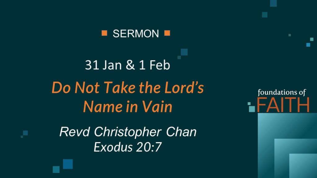 Do Not Take the Lord’s Name in Vain